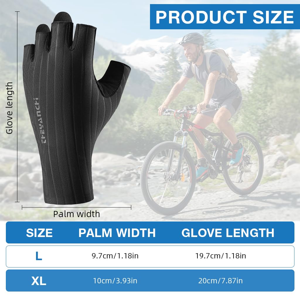 PROBEROS Riding Gloves for Bikers with Multi Density Palm Padding featuring Silicone Grip | XL Fingerless Breathable Design