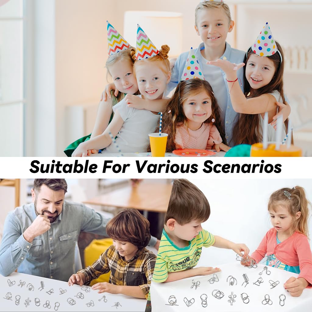 PATPAT Brain Teasers Metal Wire Puzzle Game Set for Kids and Adults with 18 Pcs | IQ Tester and Fidget Toy for Cognitive Skill Improvement