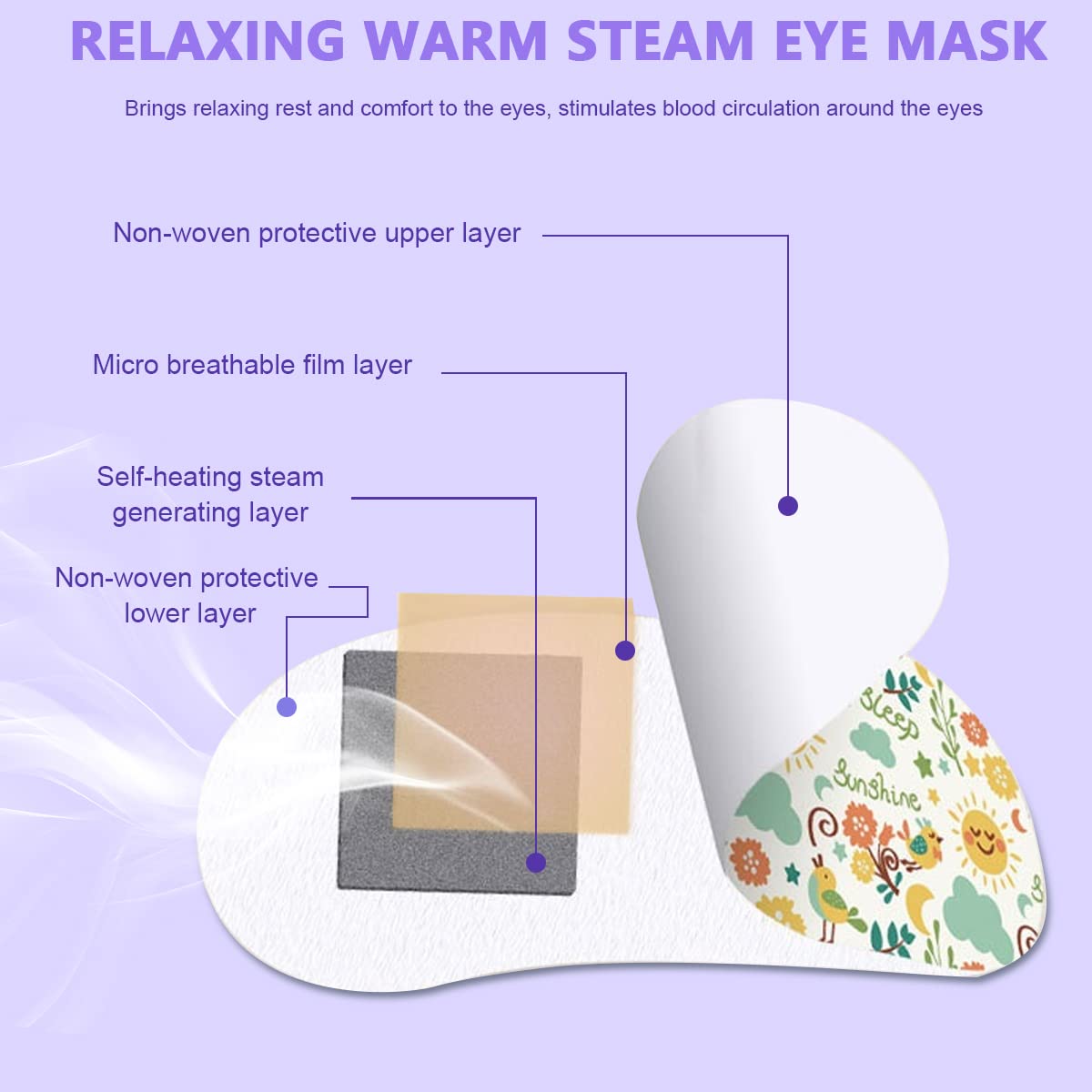 Hannea 10 Pack Lavender Self Heated Steam Sleep Eye Mask for Sleeping,Dark Circles,Puffy Eyes,Dry Eyes,Relief Eye Fatigue,Travel Warm Eye Patch Cover