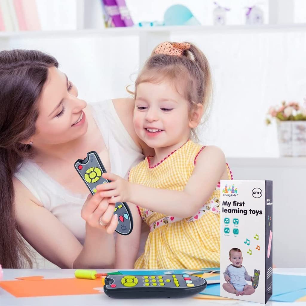 PATPAT Musical TV Remote Control Toy for Early Learning with Light and Sound | Non‑Toxic ABS for 6 Months + Toddlers