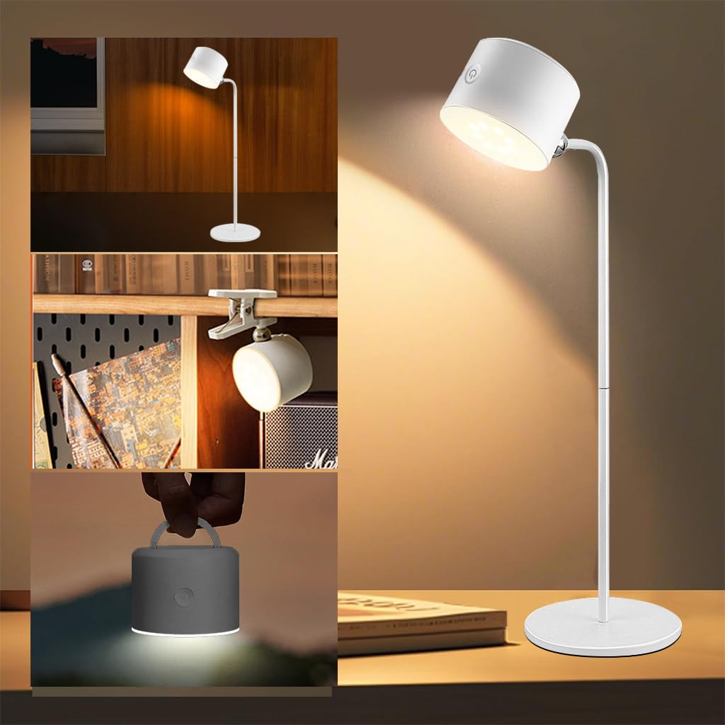 ELEPHANTBOAT LED Desk Lamp with 360° Magnetic Ball & 3 Color Dimmable Light | Touch and Remote Control