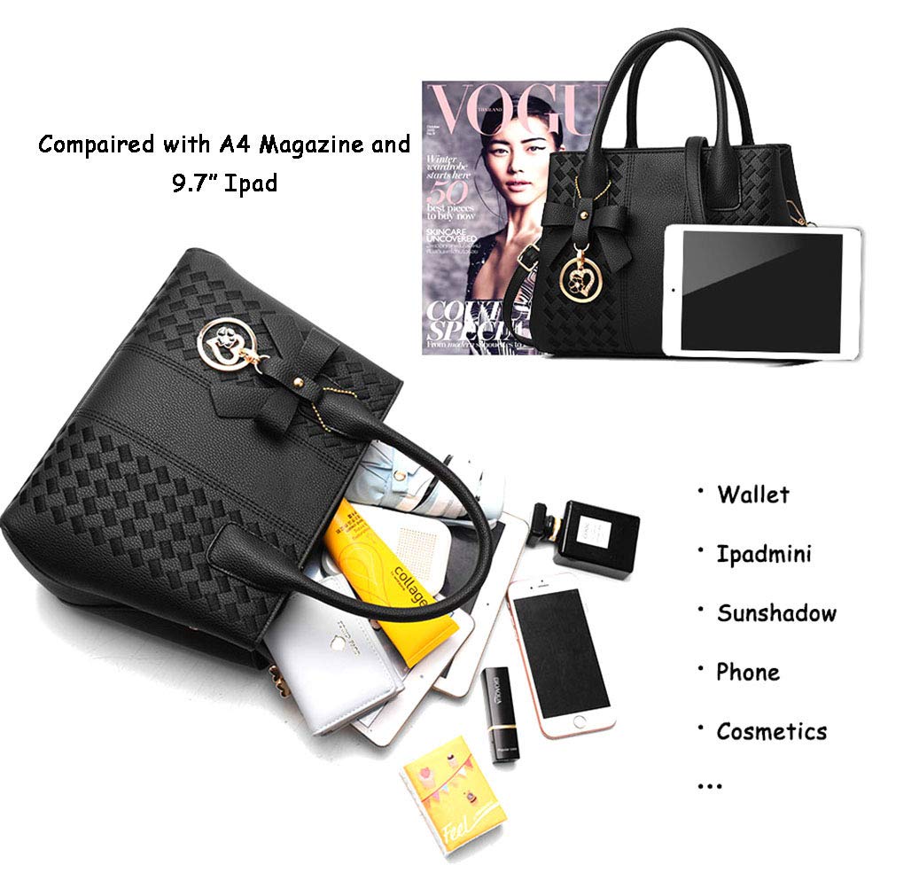 PALAY Women’s Handbag for Daily Use featuring 6 Inside Pockets with PU Leather and Embroidery | 10.2 in Spacious Tote