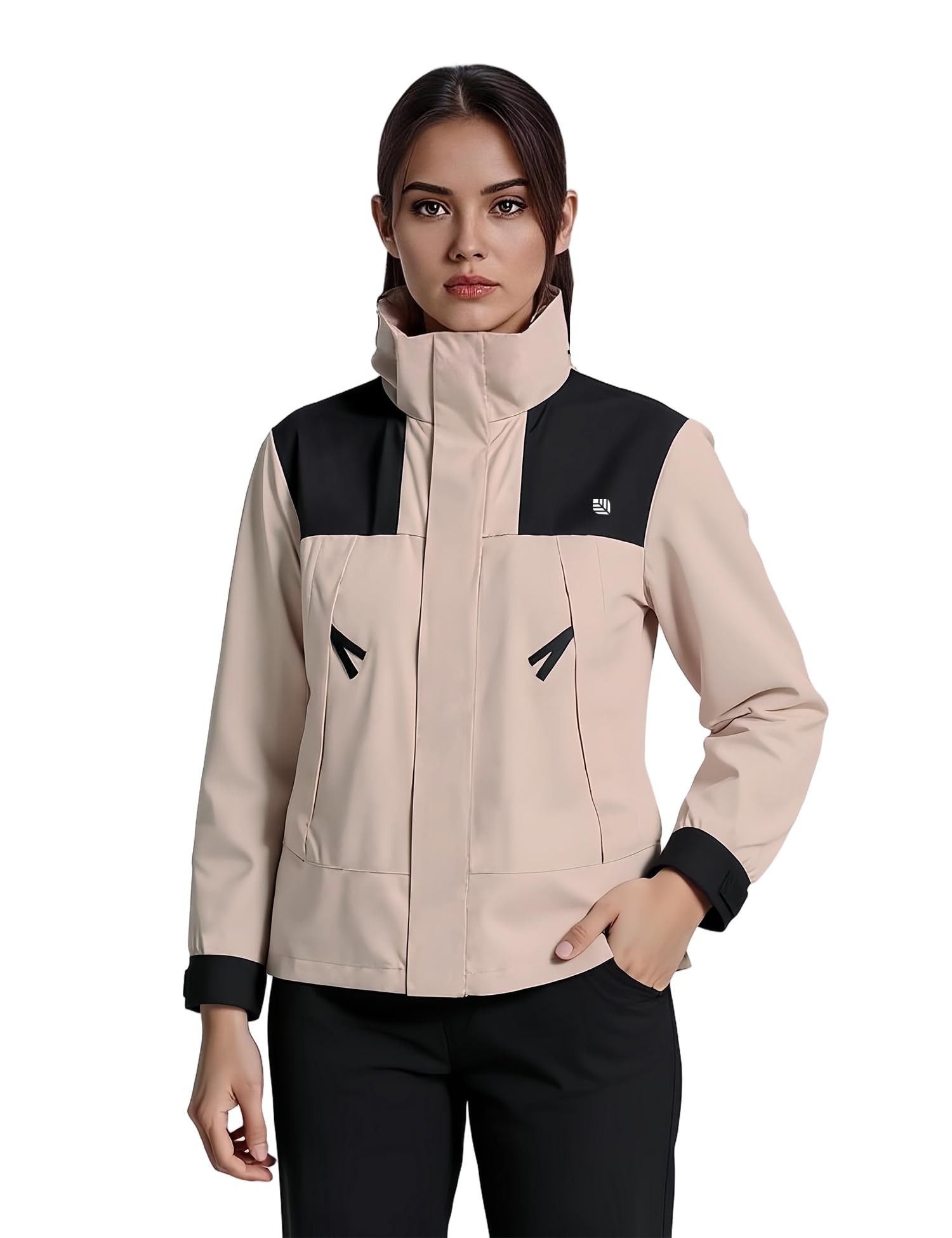 Venzina Women's Hiking Jacket for Trekking with Windproof and Water Resistant Design | Pink Slim Fit