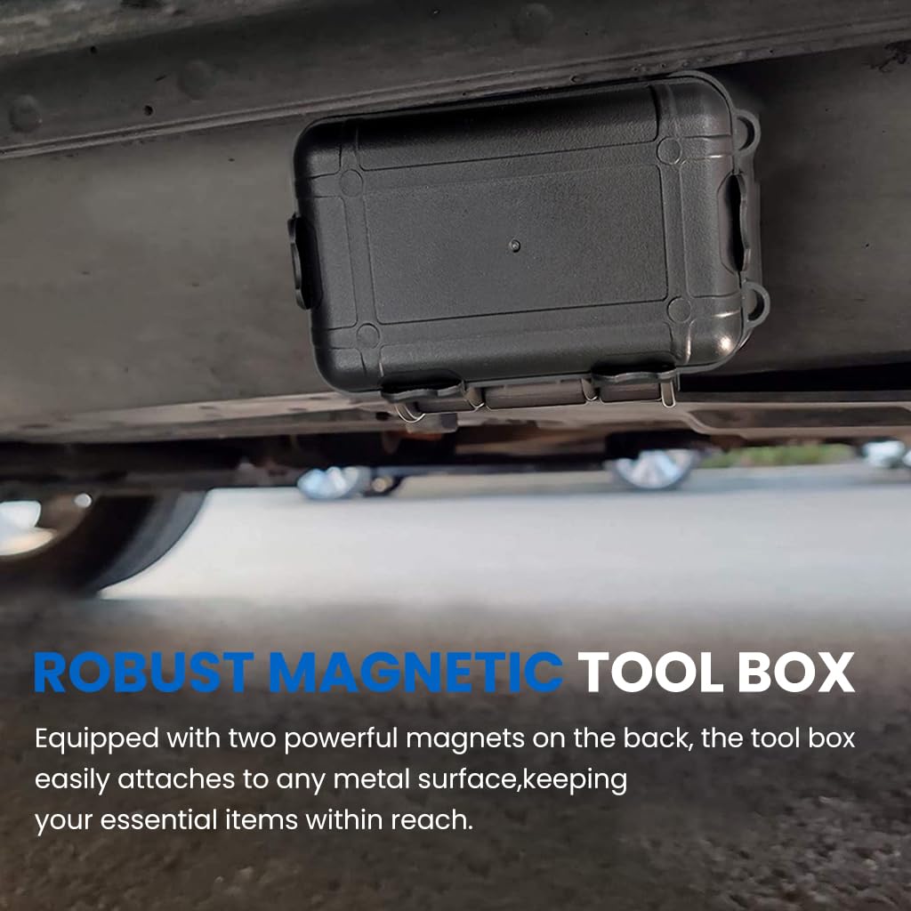 ZIBUYU Magnetic Tool Box for Workshops and Travel with 4 Snap Locks and ABS Waterproof Shell