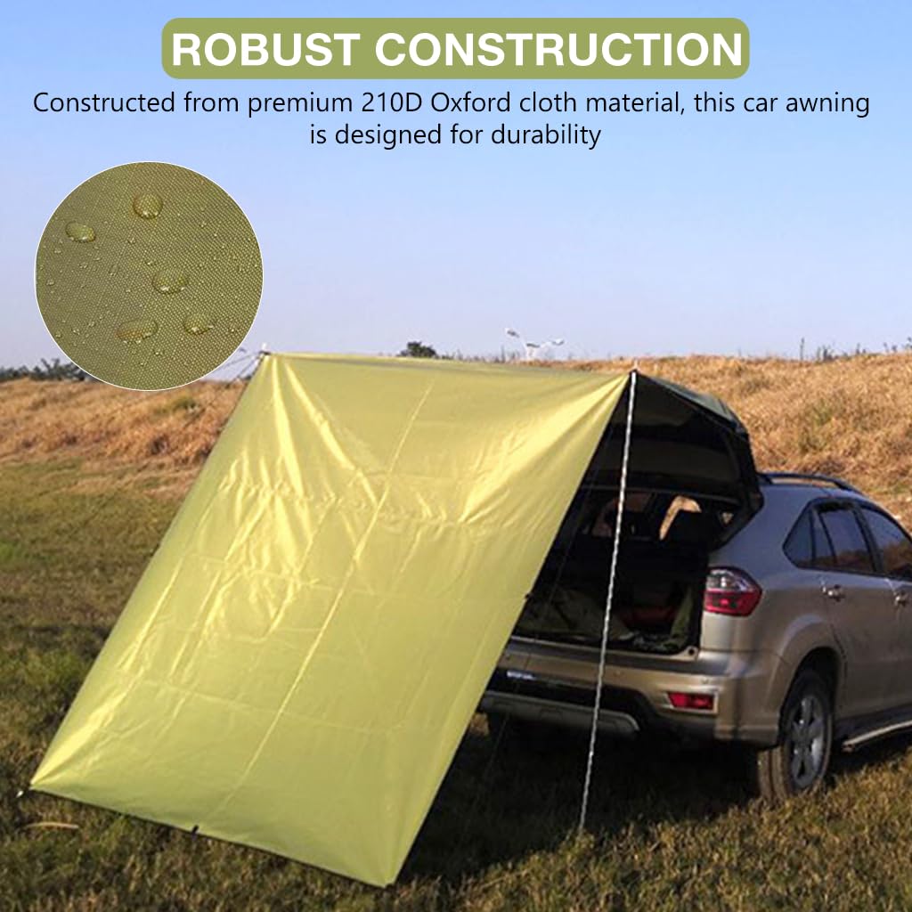 Proberos® Car Side Awning Sun Shelter, Rain Fly Backpacking Tent Tarp Shelter, UPF 50+ Sunshade Camping Awning Kit with Storage Bag, 118x78 inches Car Awning for Camping, Travel