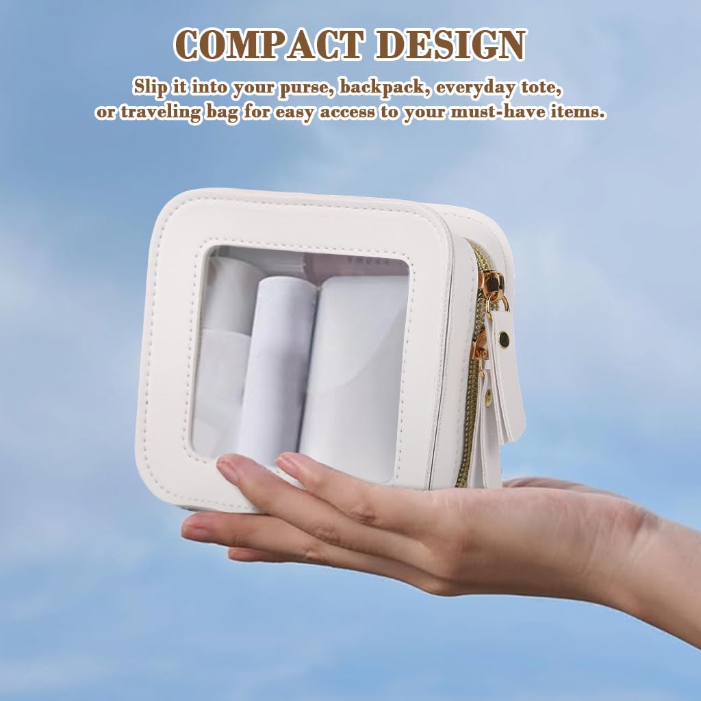 MAYCREATE Makeup Pouch for Travel and Home with Clear PVC Zip-up Design 13x5x12cm | Women’s Toiletry Organizer
