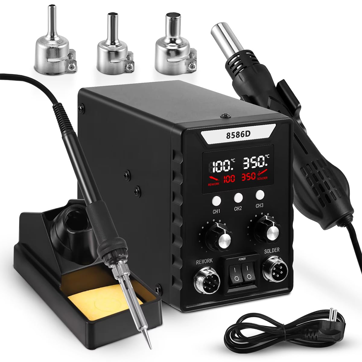 2 in 1 Hot Wind Gun Soldering Station 700W/220V for SMD Rework ...