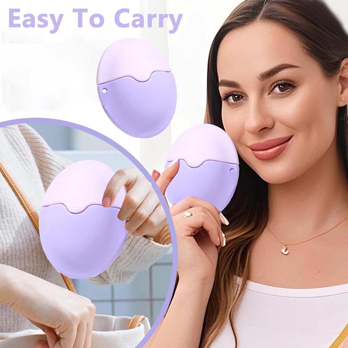 MAYCREATE Sunscreen Applicator for Beach and Travel with Roller Design and Silicone Housing | Lid and Lanyard