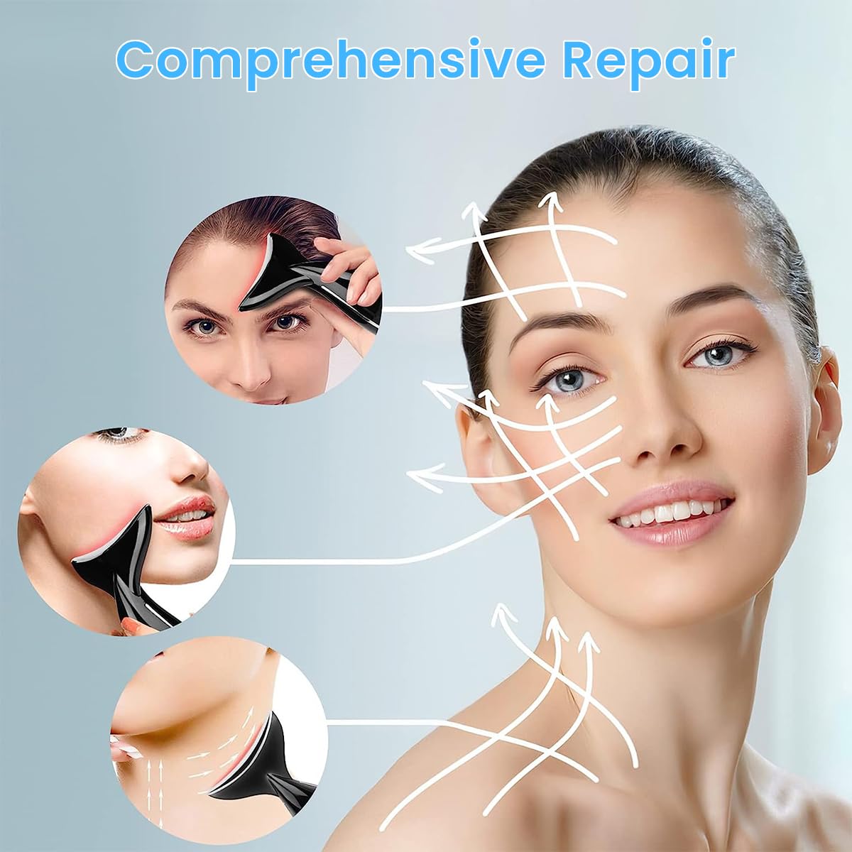 HANNEA EMS Beauty Machine for Neck and Face with 3 Light Modes and 500mAh Rechargeable Battery