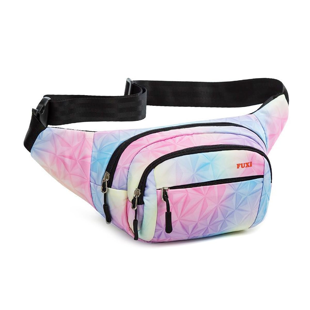 PALAY® Waist Bag for Women Stylish Color Print Fanny Pack for Women Oxford Cloth Waist Bag Multi Layer Lightweight Travel Waist Bag Running Waist Bag Bumbag