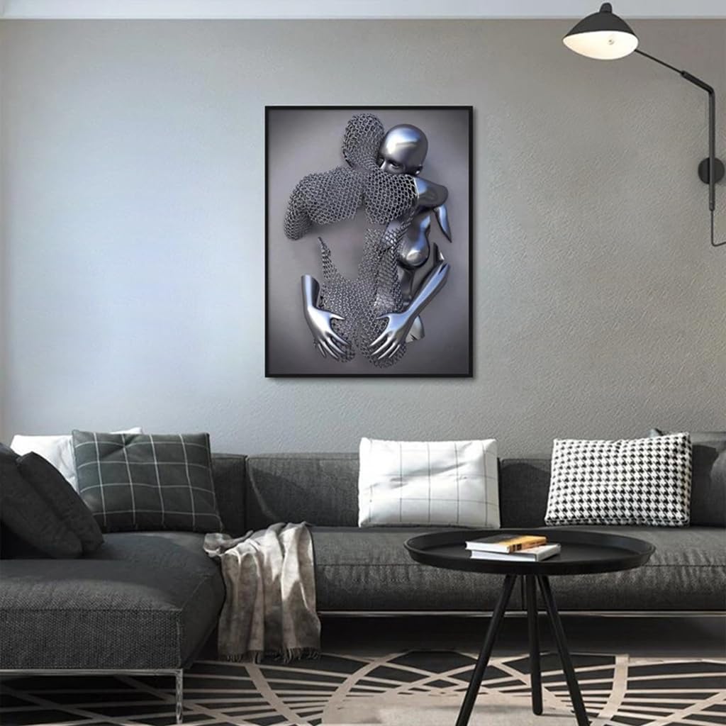 HASTHIP 3D Painting Metal Figure Wall Art for Bedroom and Living Room | 30x40cm Canvas Print