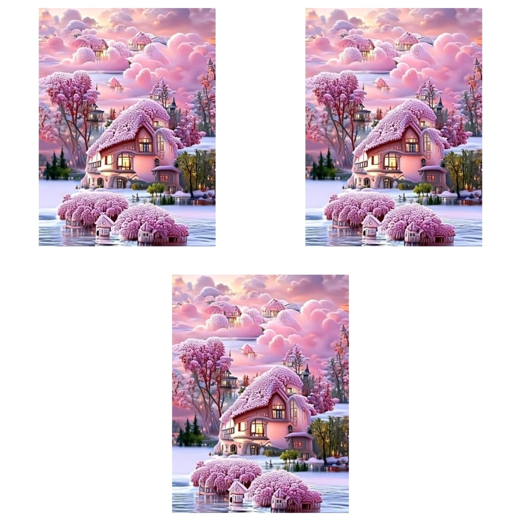 HASTHIP® Diamond Painting Kit 12x16inch Aesthetic Wonderland 5D for Adults Kids Suitable Home Leisure Wall Decoration Gift 3PCS