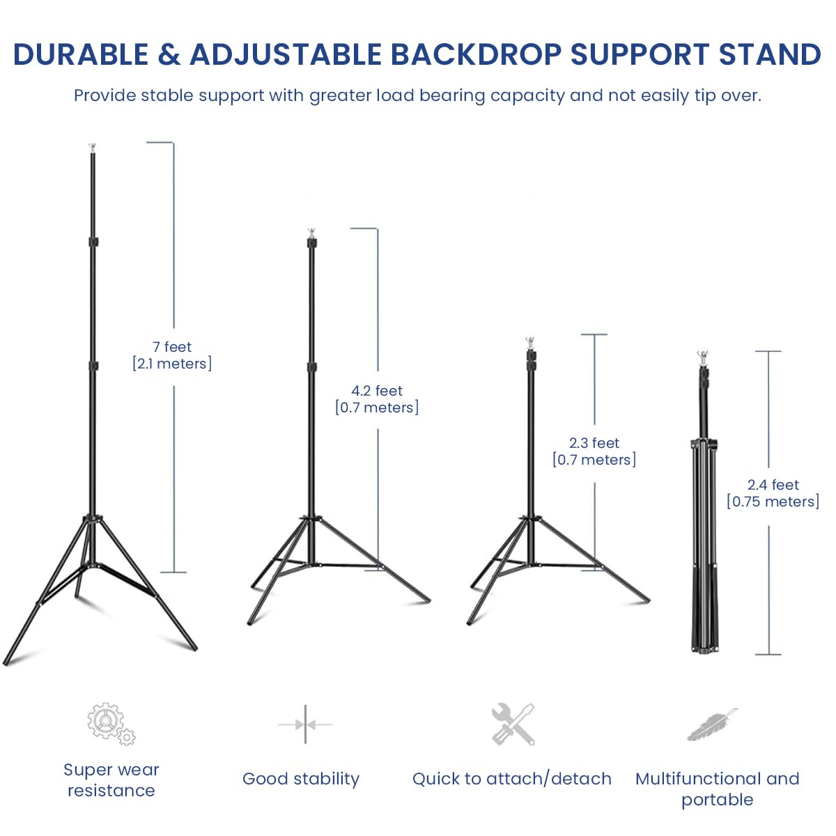 ZORBES Backdrop Stand for Photostudio with Tripod Feet featuring 9.8 ft Crossbars and Metal Frame