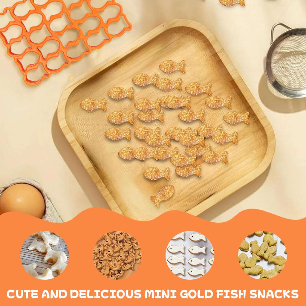 HASTHIP® Fish Biscuit Cutter Mold Cookie Cutter 25 Cavities Creative Fish Shaped Biscuit Molds Kitchen Cookie Cutter Biscuits Cutter Mold