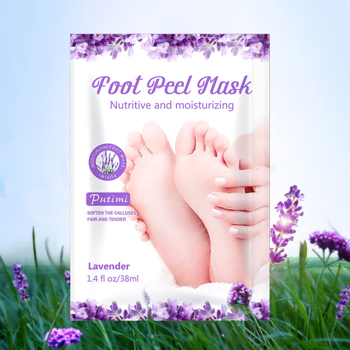 HANNEA Foot Peel Mask for Dead Skin Removal for Women, Lavender Essence Foot Mask, Soften Rough Skin Calluses Dead Skin Callus Remover (2 Pairs)