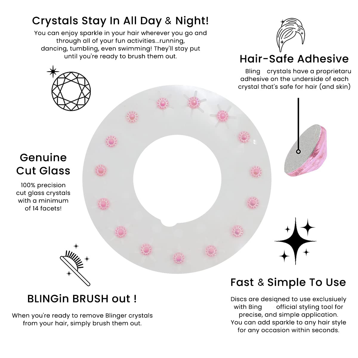 PALAY Hair Gem Stamper with 360 pcs Glitter Rhinestones Kit for Girls and Kids | Quick Sparkle Styling Tool