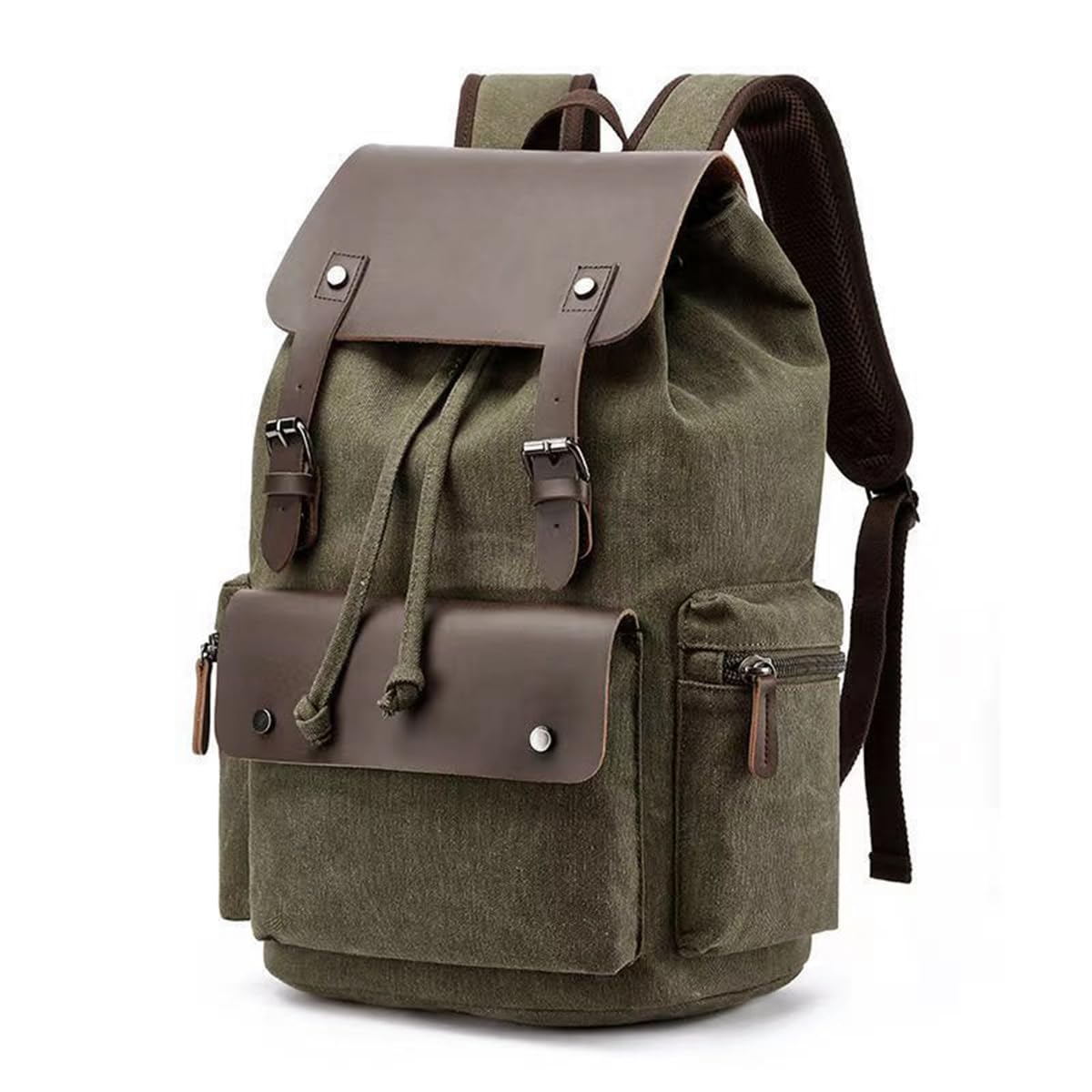 ZIBUYU Travel Bag for Men featuring 15.6 inch laptop compartment with drawstring closure and sustainable canvas