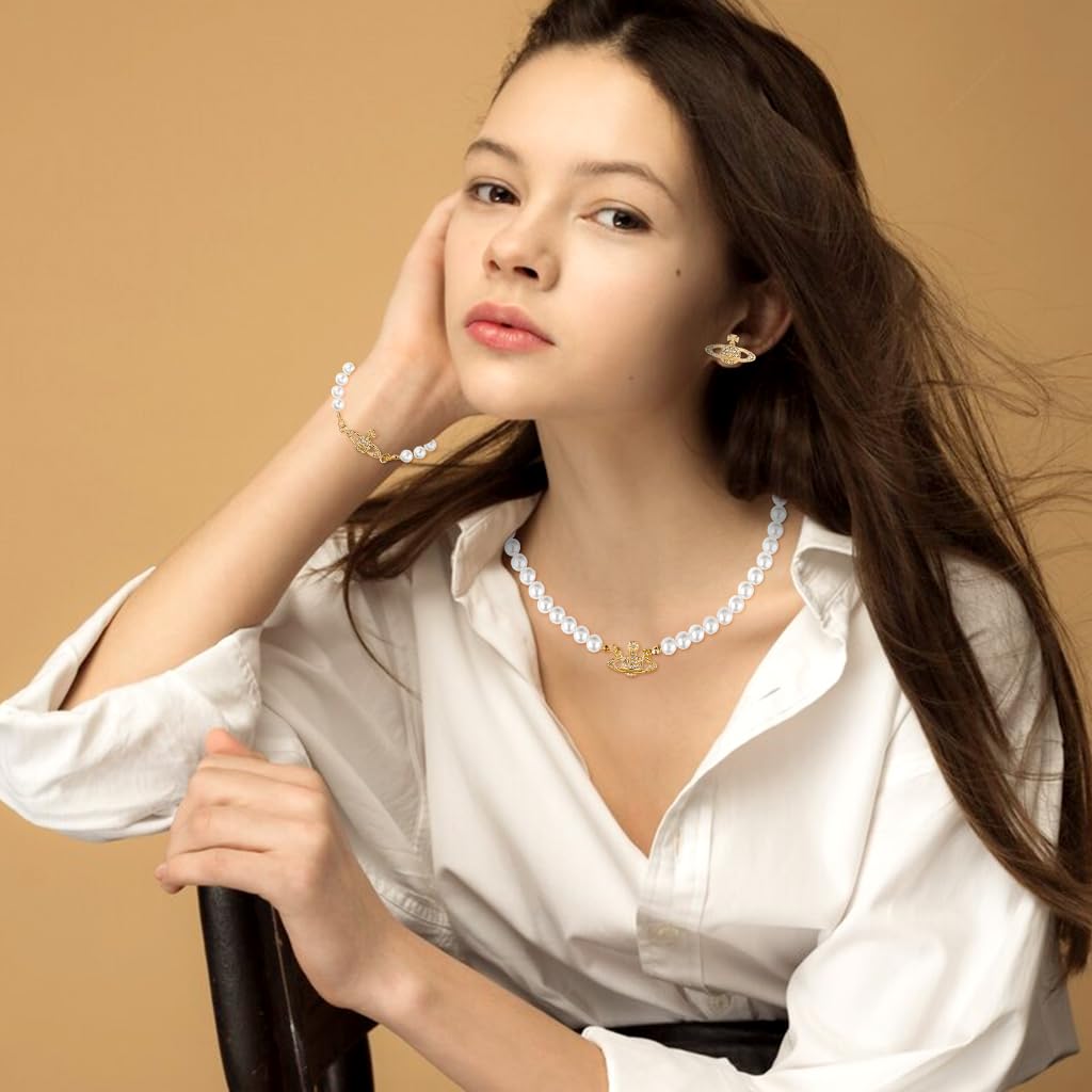 SANNIDHI Jewellery Set for Women featuring Crystal Butterfly and Pearl Design | 4PCS Gift Set