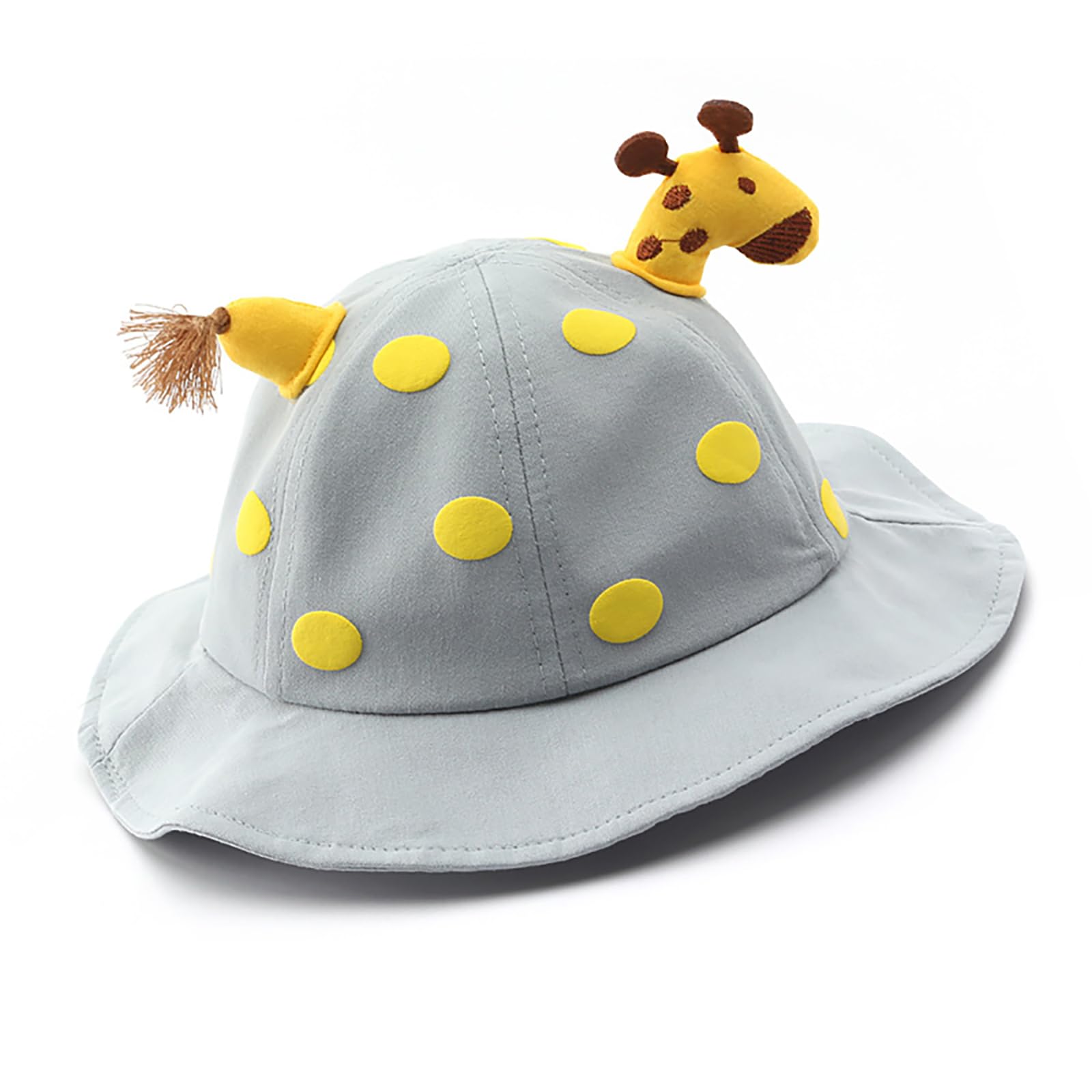 ZIBUYU® Toddler Sun Hat Boys Girls Cartoon Baby Sun Cap Bucket Hat for Baby 6-24 Month 3D Cartoon Giraffe Charm Travel Sun Hat Breathable Cotton Sun Cap Hat