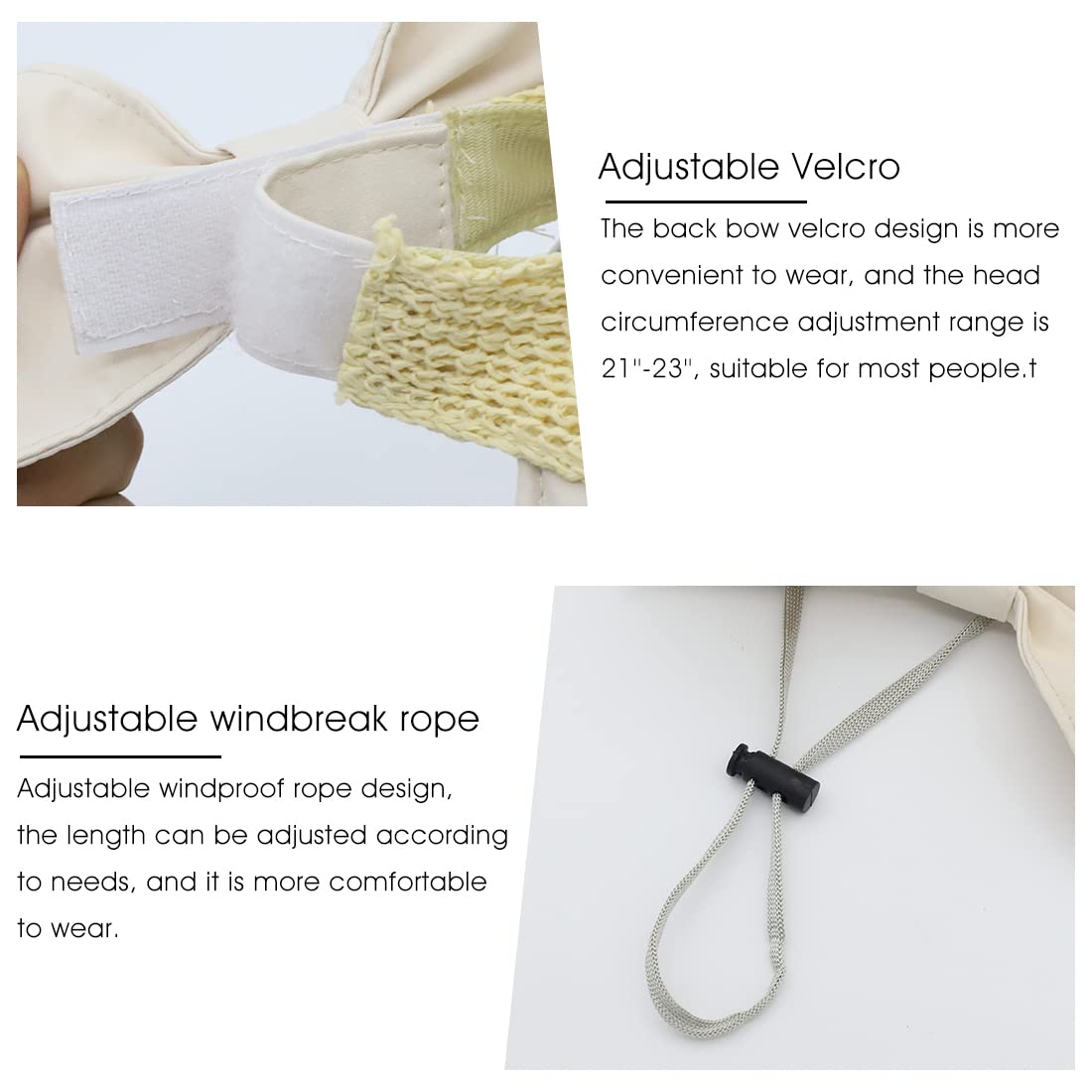 Zibuyu Foldable Wide Brim Sun Visor Hat for Summer with 5.5 in UV Shade Beige for Women