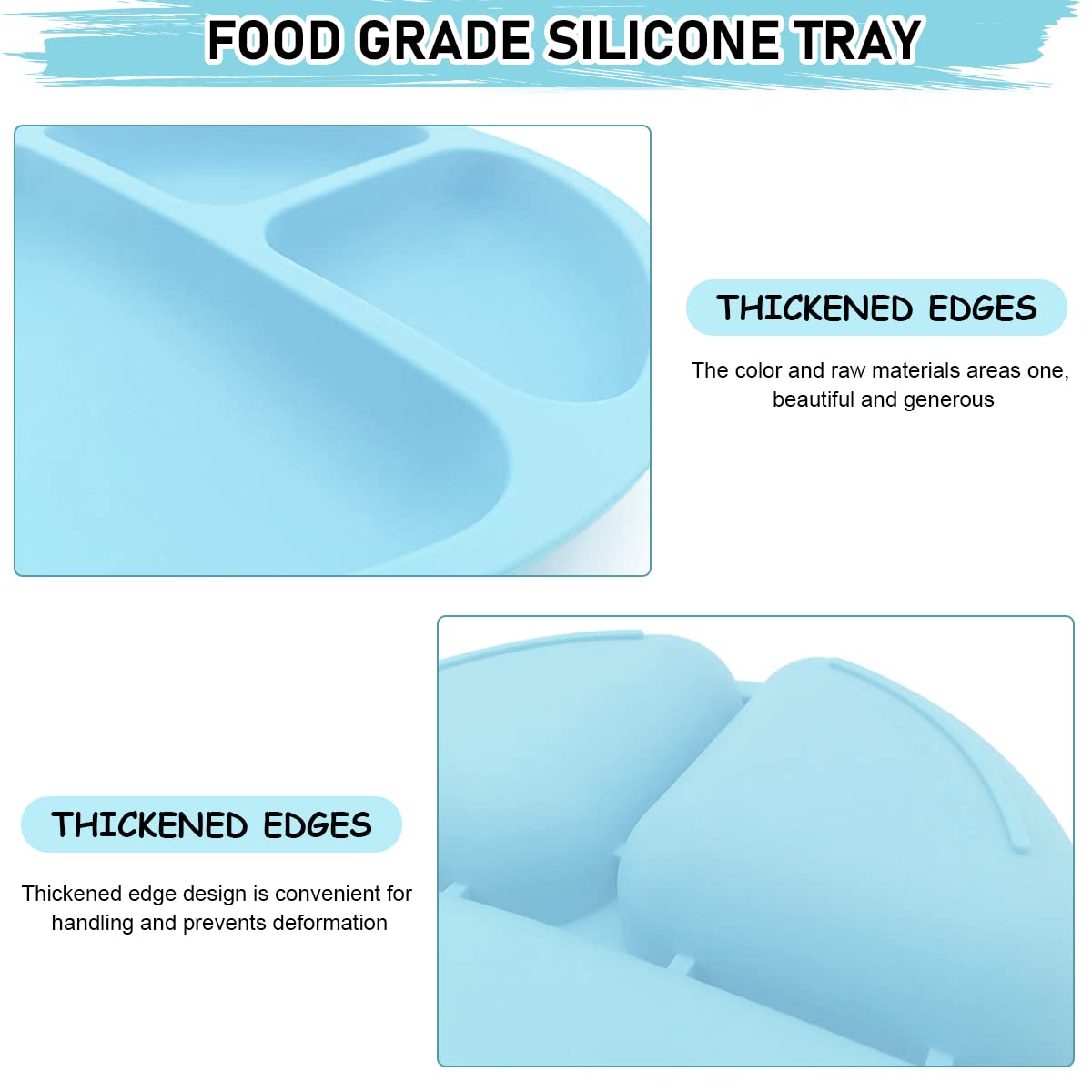 SNOWIE SOFT Baby Suction Plates for Self Feeding with 4 Strong Cups and BPA Free Silicone