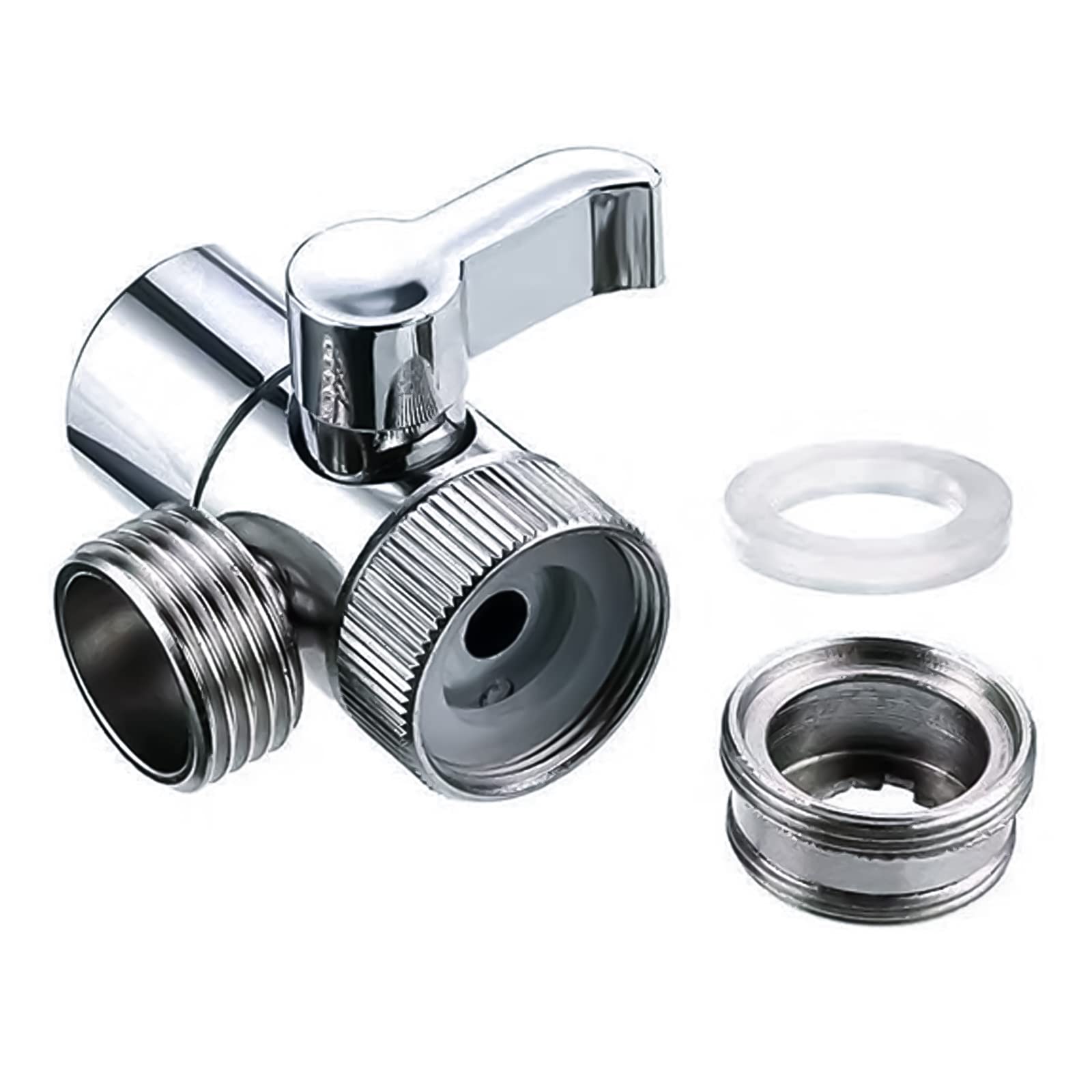 Zibuyu 3 Way Faucet Diverter for Kitchen and Bathroom with Switch featuring Brass Body | Universal G1/2 Thread Adapter