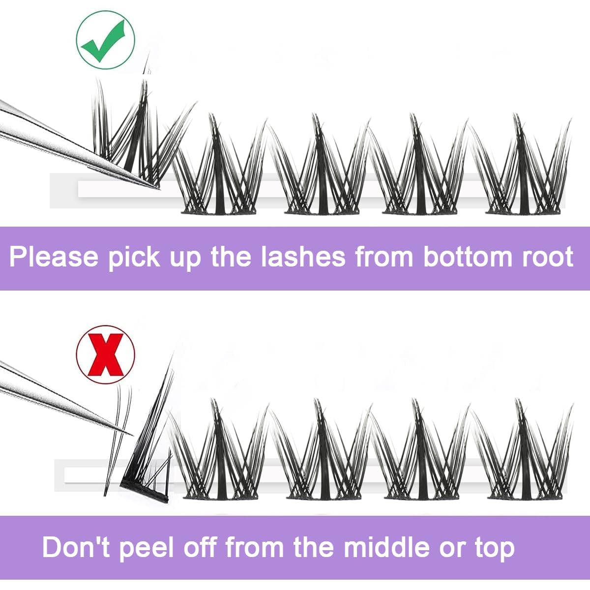 MAYCREATE Wispy Lash Clusters 100PCS for DIY Extensions with V Shaped Design | Soft Synthetic Fiber