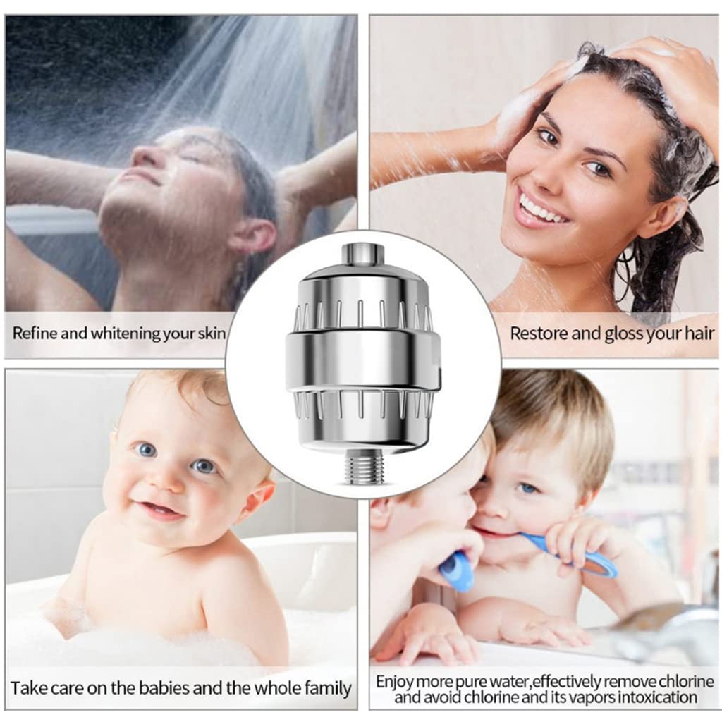 HASTHIP Shower Filter for Hard Water with 15 Layer Filtration and 2 Replacement Cartridges
