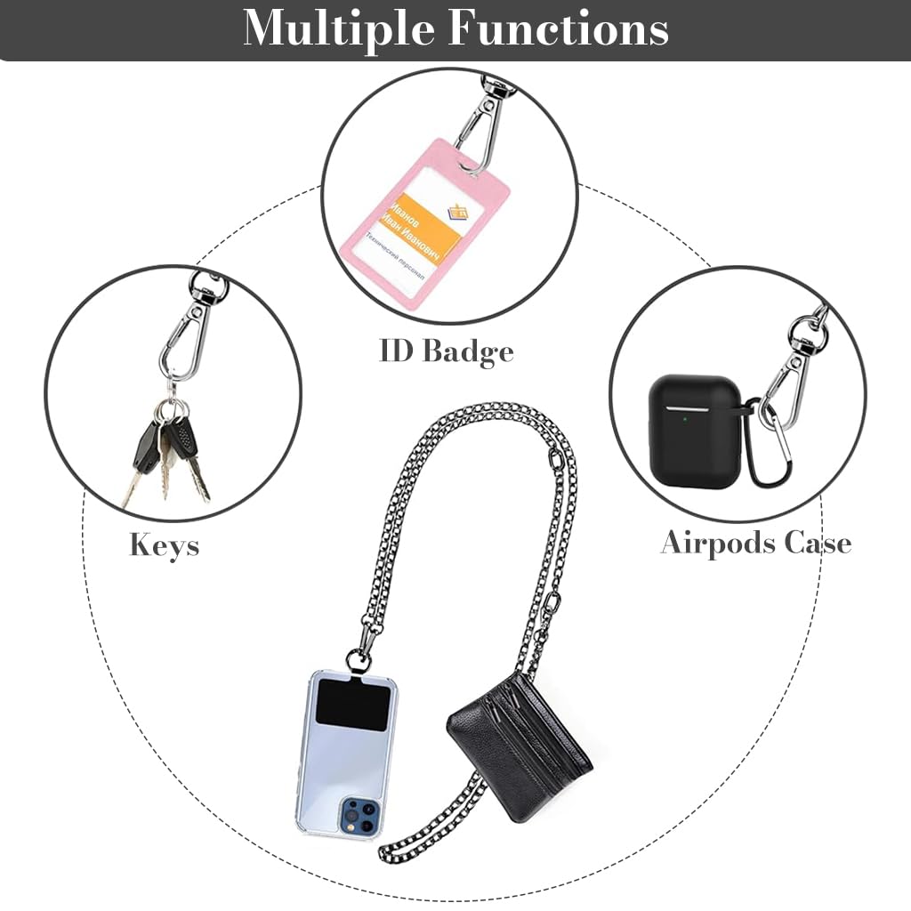 ZORBES Fashion Phone Strap for Women with Small Coin Bag and Secure Tether Tab | Hands‑Free Crossbody Chain