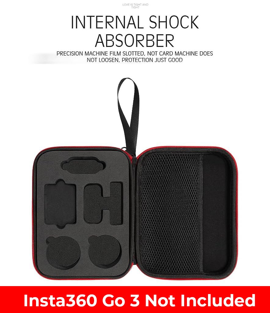 EVA Hard Carrying Case for Insta360 Go 3 with Hand Strap and Three Layer Protection | Waterproof Shockproof Camera Bag