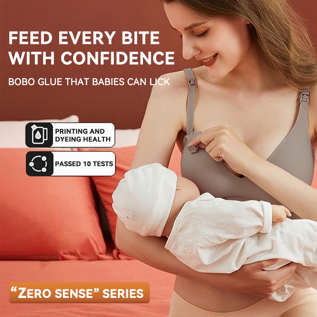 Zibuyu Seamless Nursing Bra for Breastfeeding with Clip Down Access and Adjustable Fit | Wireless Nylon Spandex Bralette Grey L