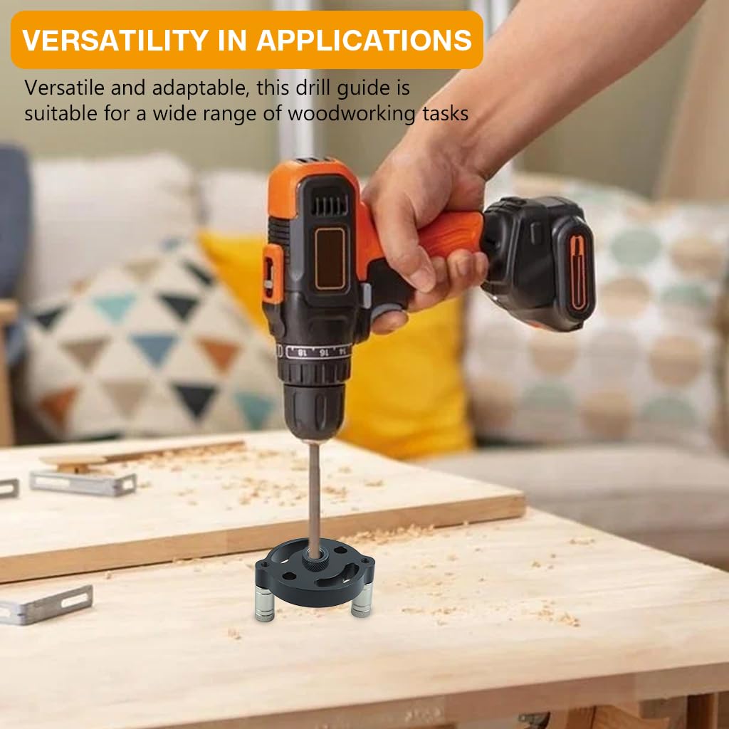 Serplex Self Centering Doweling Jig for Woodworking with 6mm 8mm 10mm Drill Guide | Aluminum Alloy Tool