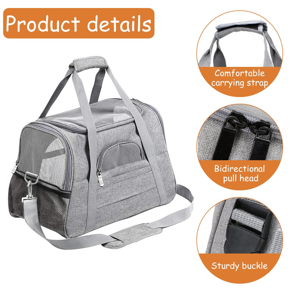 Qpets Travel Cat Bag Carrier for Small Pets up to 5 kg with 3‑Side Ventilation | Lightweight Oxford Backpack