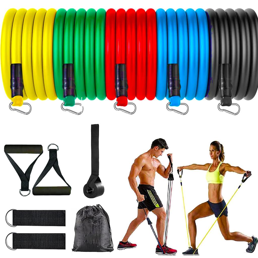 Proberos® Resistance Tube Kit for Men, Women with Carrying Bag, Resistance Bands Set for Exercise, Stretching and Workout Toning Tube Kit with Foam Handles, Door Anchor, Ankle Strap