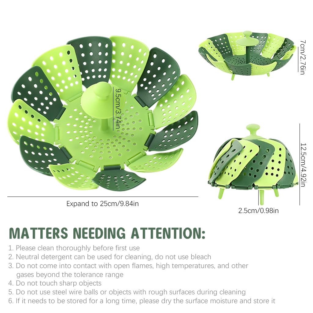 Supvox Folding Steamer Basket for Vegetables with 12 Flexible Blades and Silicone Feet | Fits Various Pot Sizes