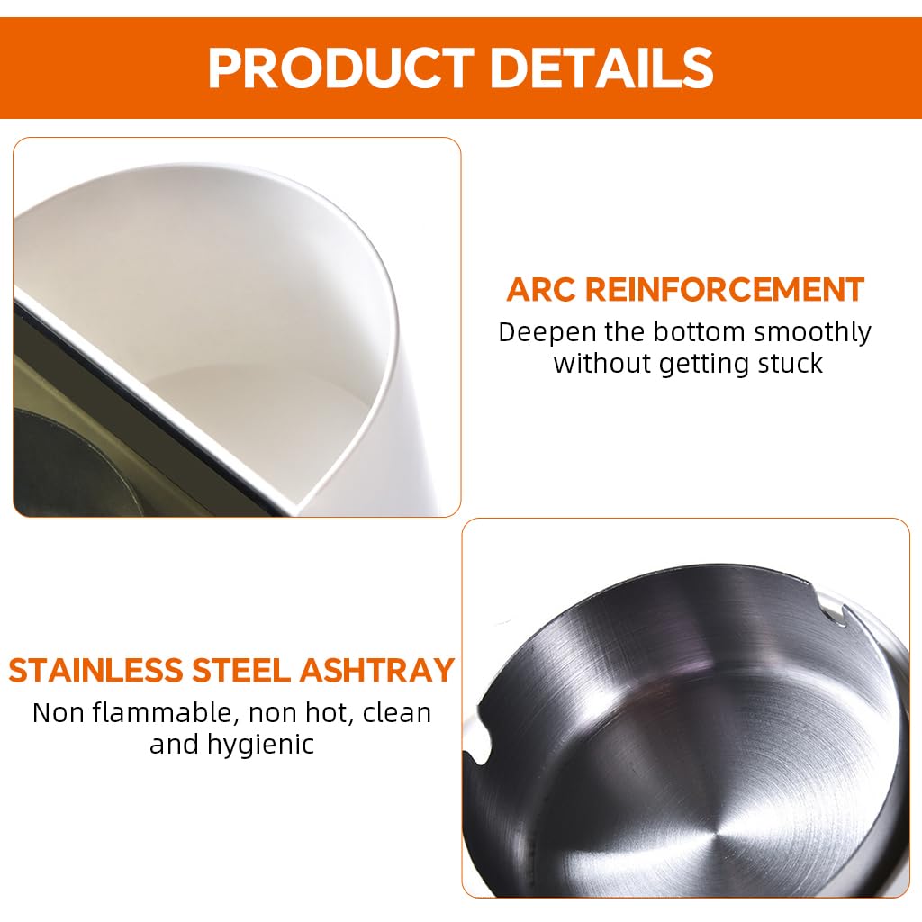 HASTHIP Wall Ashtray for Bathroom Balcony and RV featuring No Drill Adhesive Mount | Detachable Stainless Steel Tray with Lid