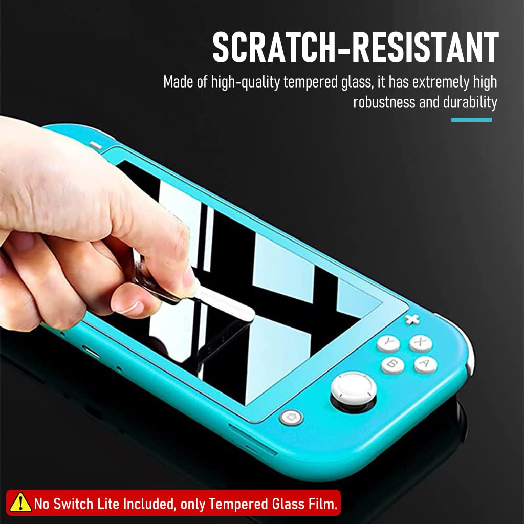 Zeitel Screen Protector for Nintendo Switch Lite with 9H Tempered Glass 3 Pack | Bubble Free Installation