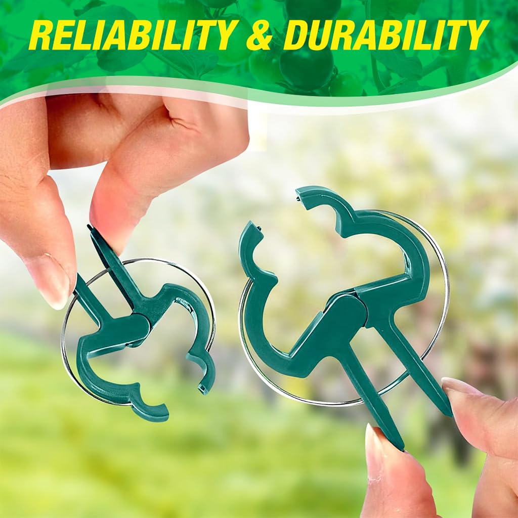 HASTHIP® Plastic Plant Support Clips - 120 Pcs Plant Clips for Climbing Plants - Garden Plant & Vines Support Clips - Plant Support Clips for Supporting Stems & Vines Grow - Upright Climbing Clips