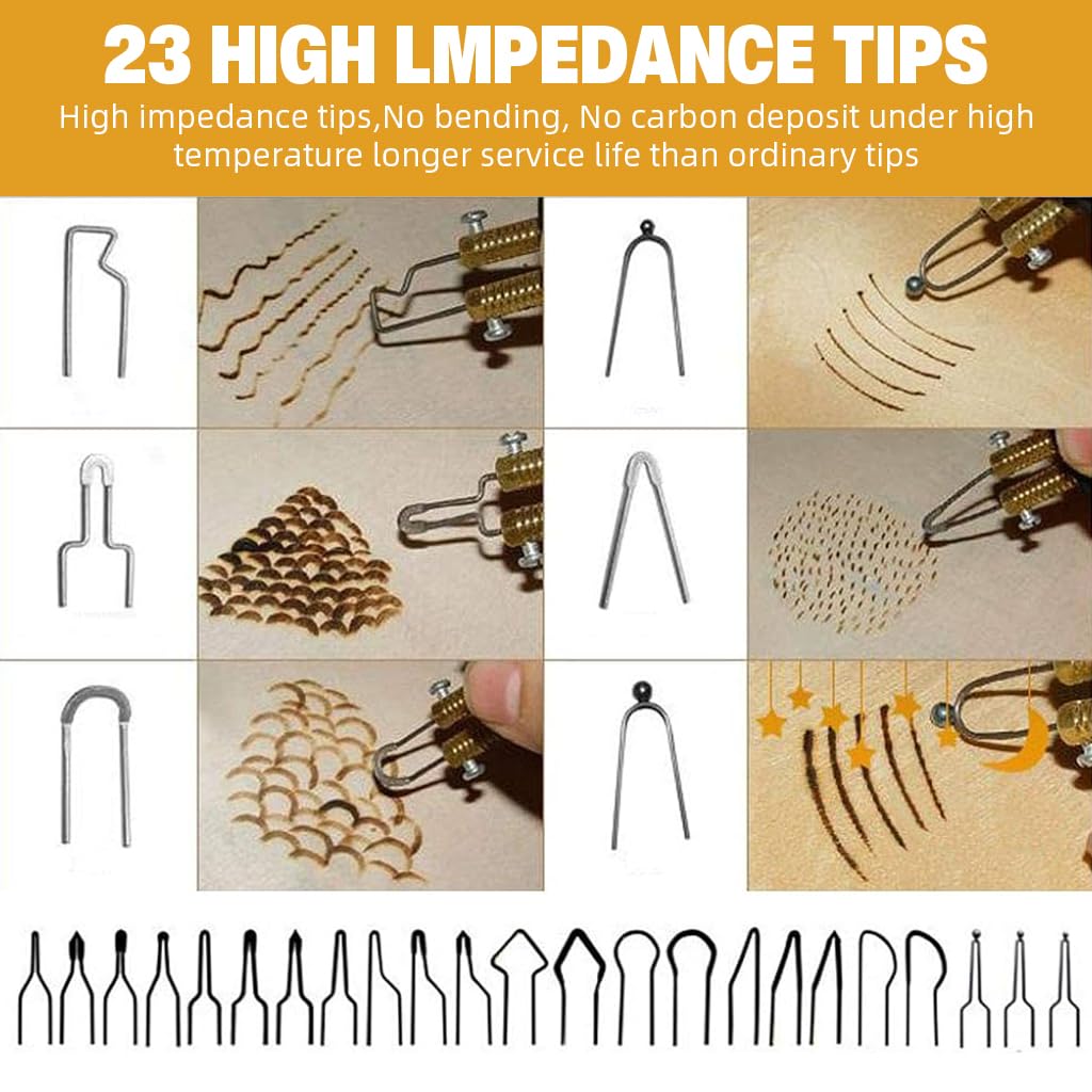 Serplex Electric Wood Burning Pen Kit with 23 Tips and Adjustable Temperature Control for Pyrography | Engraving Tool for Wood Leather and Gourds