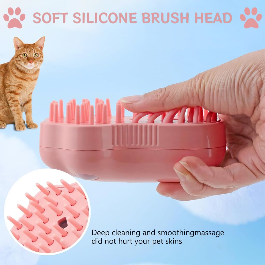 Qpets Cat Steam Brush for Cats and Dogs with UV Sterilization Light and USB Rechargeable Design