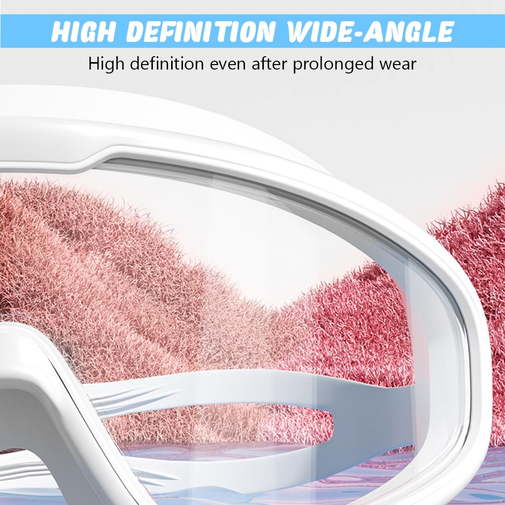 PROBEROS Swimming Goggles for Adults with Integrated Ear Plugs and Silicone Cap | Anti-Fog Clear Vision