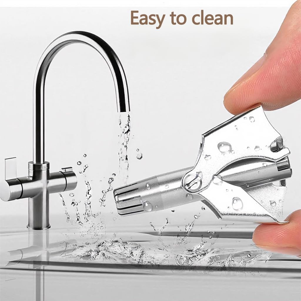 ZIBUYU Nose Hair Trimmer for Men and Women with 360° Rounded 12-Blade Cutter | Stainless Steel Manual Grooming Tool