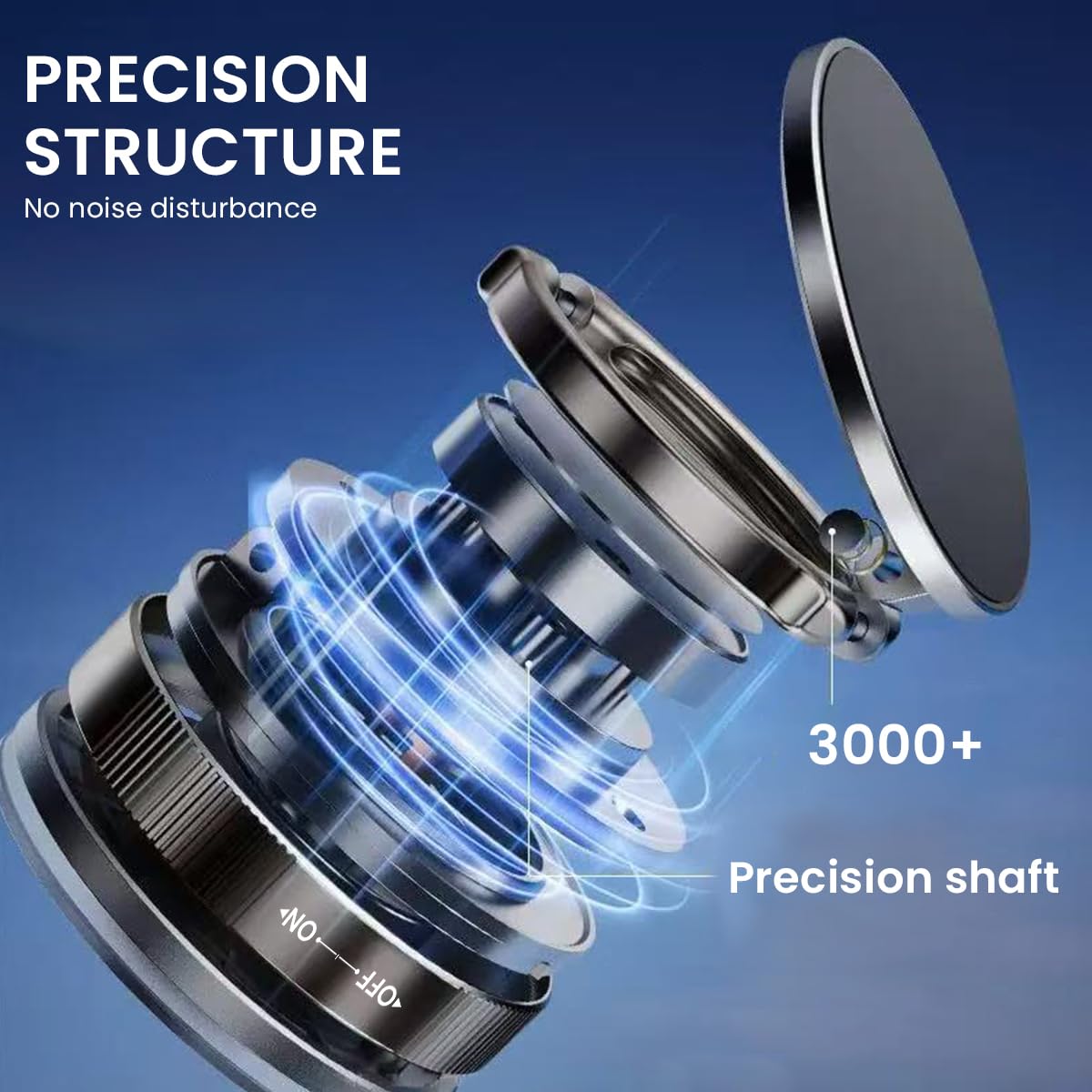 STHIRA Magnetic Car Mobile Holder for Dashboard with 360° Rotation and Foldable Design | Strong Suction Mount