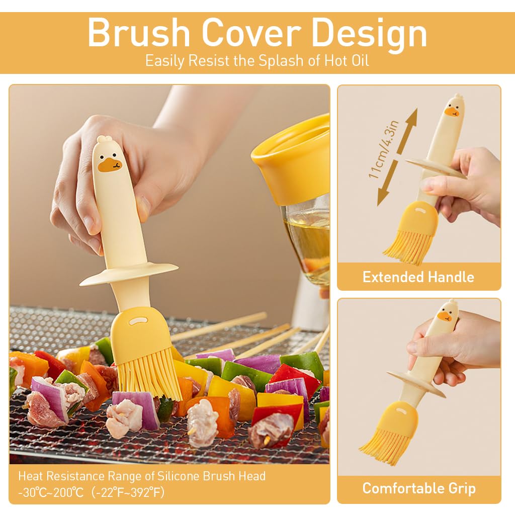 ZIBUYU Silicone Oil Brush Bottle for Cooking and Baking with Glass Dispenser | Easy Refill Design