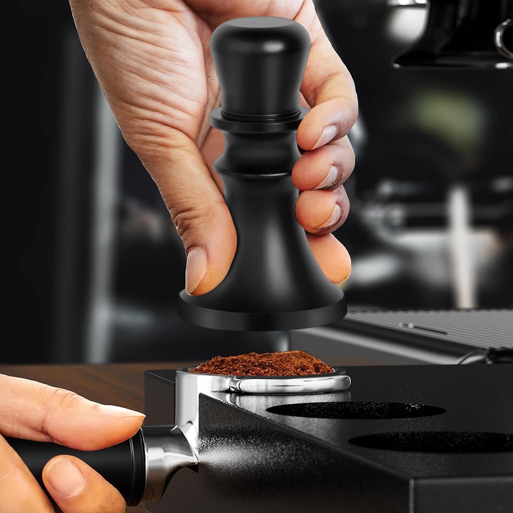 Supvox Espresso Tamper 51mm for Coffee Making with Hidden Needle Distributor and Ergonomic Handle