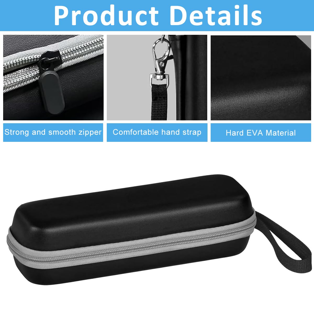 HANNEA Electric Toothbrush Travel Case for Oral B and Philips Sonicare with EVA Hard Shell | Portable Protective Storage Bag in Black