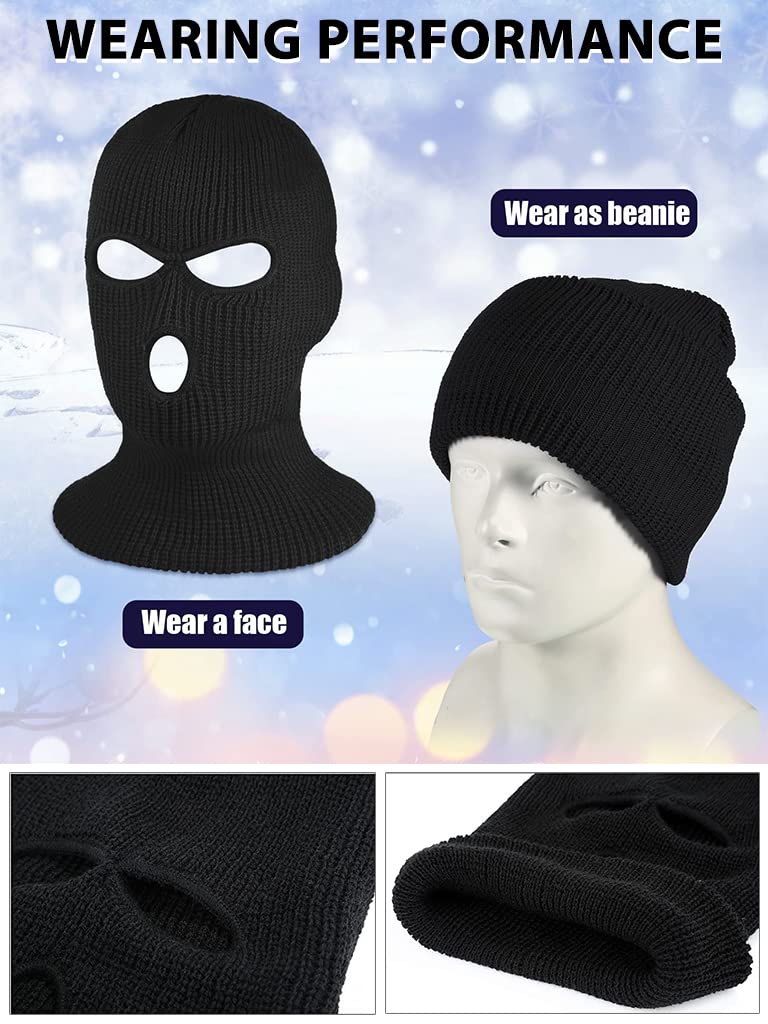 Proberos  Full Face Ski Mask for Men Women, Knitted Balaclava Ski Mask Thermal Balaclava for Winter Outdoor Sports Ski Bike