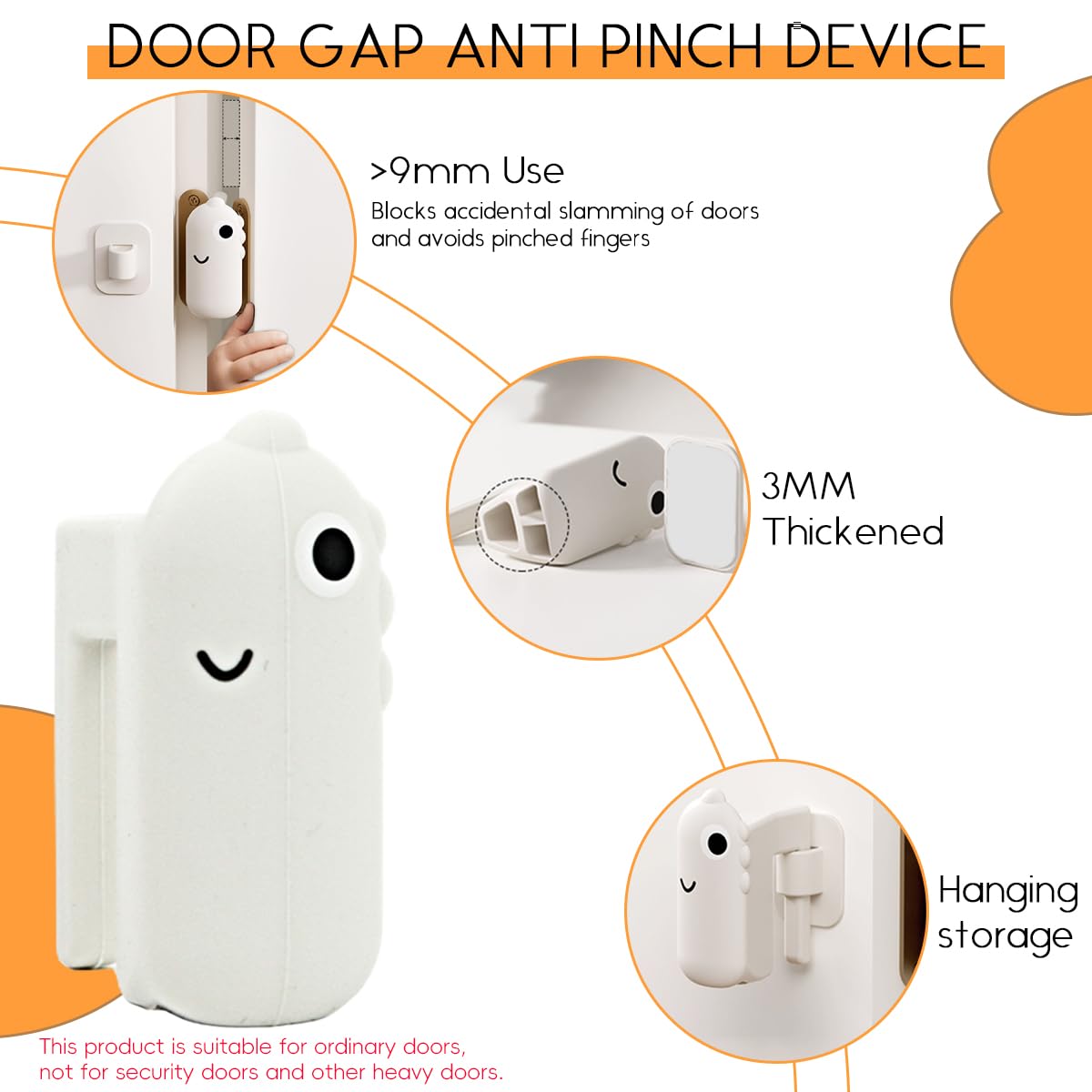 SNOWIE SOFT Silicone Lever Handle Knob Cover for Childproof Doors Set of 6PCS | Finger Pinch Guard and Cushion Stopper