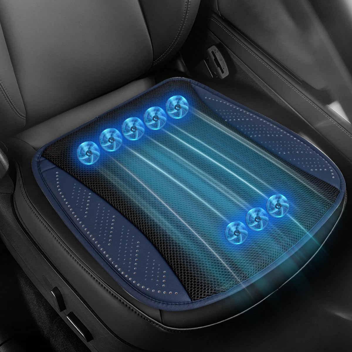 STHIRA® Ventilated Seat for Car, USB Powered Car Seat Cover with 8 Integrated Cooling Fans 3 Speed Adjustable & Quiet Operation Cooling Seat Cushion for Car Summer Cooling Chair Seat Cover