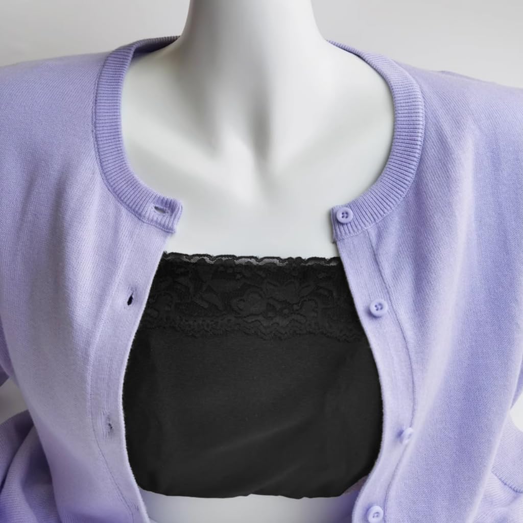 SANNIDHI Clip On Camisole for Women featuring Snap Button Fit and 4pcs Cotton Lace Panels